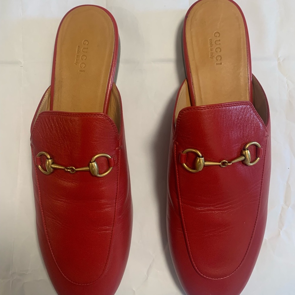 Gucci Malaga Kid Hibiscus Red Shoes